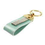 PRISM bőr kulcstartó kristályos felülettel - menta