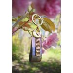PRISM Leather Keychain with Crystal Surface - Purple