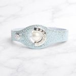 Blue Leather Bracelet with Pearl