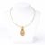 Gold Leather Necklace with Pearl