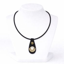 Fekete Leather Necklace with Pearl