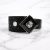 MIAMI - Black Leather Bracelet with Crystal