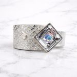 MIAMI - Silver Leather Bracelet with Crystal