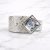MIAMI - Silver Leather Bracelet with Crystal
