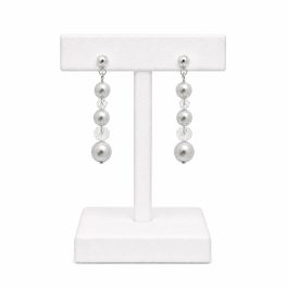 SIREN Earrings with Pearls and Crystals, Silver Coloured