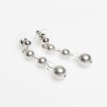 SIREN Earrings with Pearls and Crystals, Silver Coloured