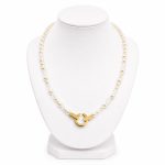 SIREN Necklace with Pearls and Crystals Gold