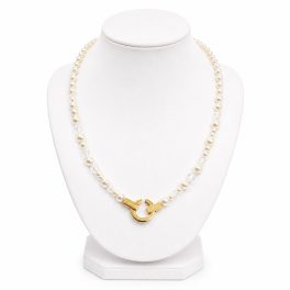 SIREN Necklace with Pearls and Crystals Gold