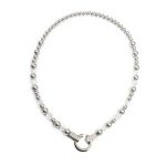 SIREN nyaklánc gyöngyökkel és kristályokkal, ezüst színben