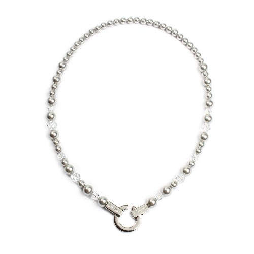 SIREN nyaklánc gyöngyökkel és kristályokkal, ezüst színben