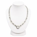 SIREN nyaklánc gyöngyökkel és kristályokkal, ezüst színben