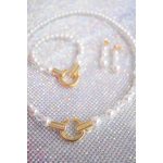 SIREN nyaklánc gyöngyökkel és kristályokkal, arany színben