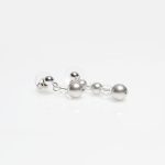 SIREN Asymmetrical Earrings with Pearls and Crystals, Silver Coloured
