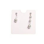 SIREN Asymmetrical Earrings with Pearls and Crystals, Silver Coloured