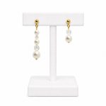 SIREN Asymmetrical Earrings with Pearls and Crystals, Gold Coloured