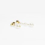 SIREN Asymmetrical Earrings with Pearls and Crystals, Gold Coloured