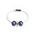 Beluga - Leather Bracelet with Pearls and Crystal - Blue, White