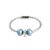Beluga - Leather Bracelet with Pearls and Crystal - Light Blue, Silver