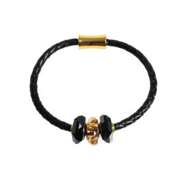 Beluga - Leather Bracelet Crystals - Black