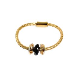 Beluga - Leather Bracelet Crystals - Gold