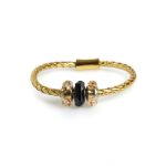 Beluga - Leather Bracelet Crystals - Gold