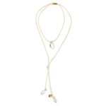 SILK Cream Satin Necklace with Crystals