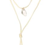 SILK Cream Satin Necklace with Crystals