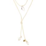 SILK Cream Satin Necklace with Crystals