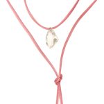SILK Pink Satin Necklace with Crystals