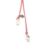 SILK Pink Satin Necklace with Crystals