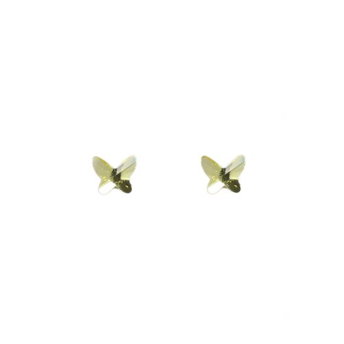 BUTTERFLY Yellow Crystal Stud Earrings (Small)