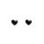 LOVE Black Crystal Heart Stud Earrings