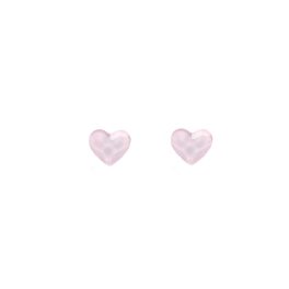 LOVE Pale Pink Crystal Heart Stud Earrings