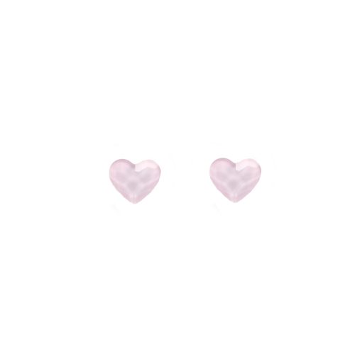 LOVE Pale Pink Crystal Heart Stud Earrings