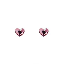 LOVE Pale Pink Crystal Heart Stud Earrings