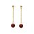 Pearl Chain Earrings - Burgundy