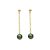 Pearl Chain Earrings - Irridescent Green
