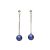 Pearl Chain Earrings - Blue