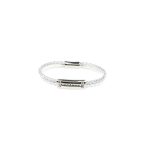 TWINS Silver Leather Bracelet with Crystals