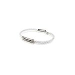 TWINS Silver Leather Bracelet with Crystals