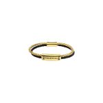 TWINS Gold Leather Bracelet with Crystals