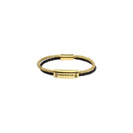 TWINS Gold Leather Bracelet with Crystals