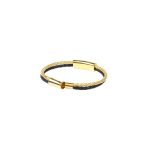 TWINS Gold Leather Bracelet with Crystals