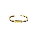 TWINS Gold Leather Bracelet with Crystals