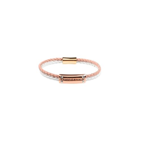 TWINS Rosegold Leather Bracelet with Crystals
