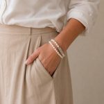 MOANA duplasoros fekete gyöngy karkötő - ezüst dísszel