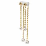 Aphrodite CHAIN fülbevaló fehér gyöngyökkel, arany színű lánccal