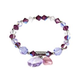 BRILLIANT Lila kristály karkötő charmmal