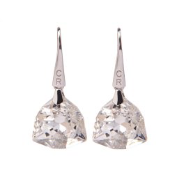   Cango&Rinaldi - Trilium nagyméretű kristály fülbevaló, ezüstözött