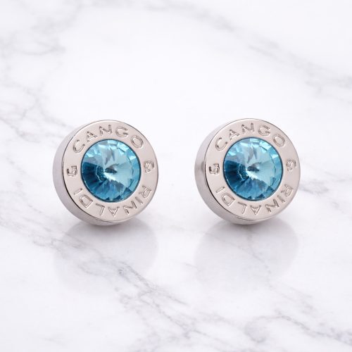 Cango&Rinaldi – Crystal Earrings, Silver Colour with Light Blue Stone